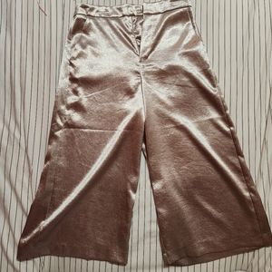 Forever 21 ombre gold front zip pants with pockets